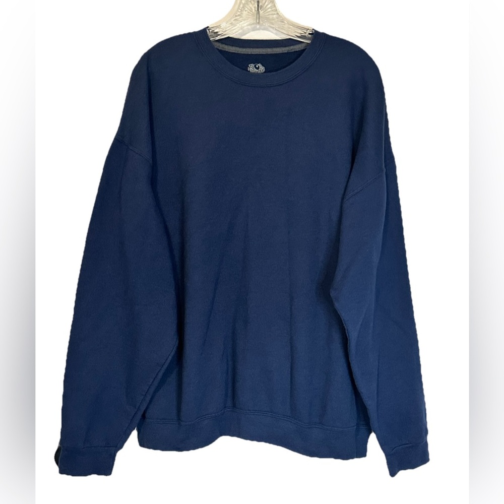 Fruit Of The Loom Sweatshirt‎ Mens Size 2XL Big & Tall Blue Pullover Crewneck